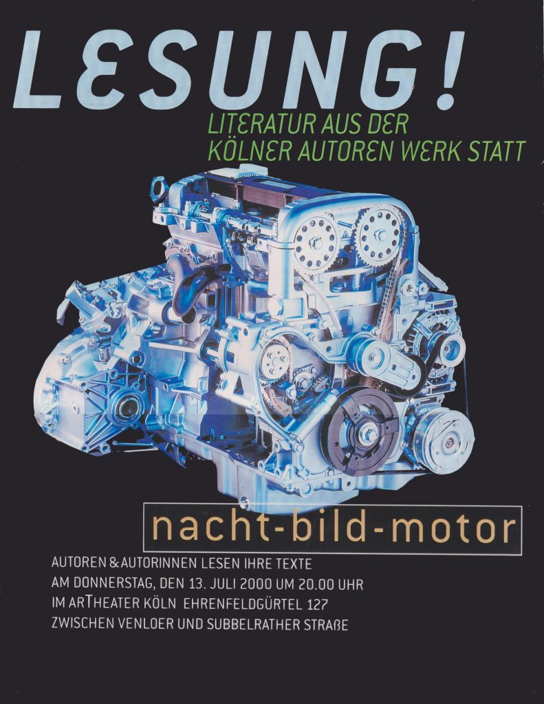 13.07.2000 Lesung nacht-bild-motor Literatur aus der Kölner Autorenwerkstatt im ArtTheater Köln