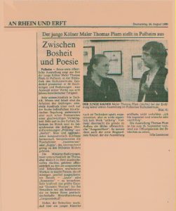 Zeitungsartikel zu meiner ersten Einzelausstellung