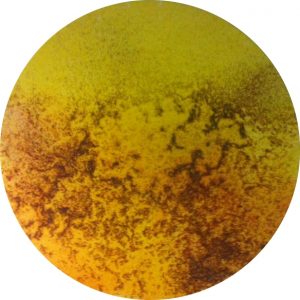 #57 Pigmente, Stahlwolle, Chroma Kupfer, Gummi arabicum auf Lw., ø 30 cm, 2015 